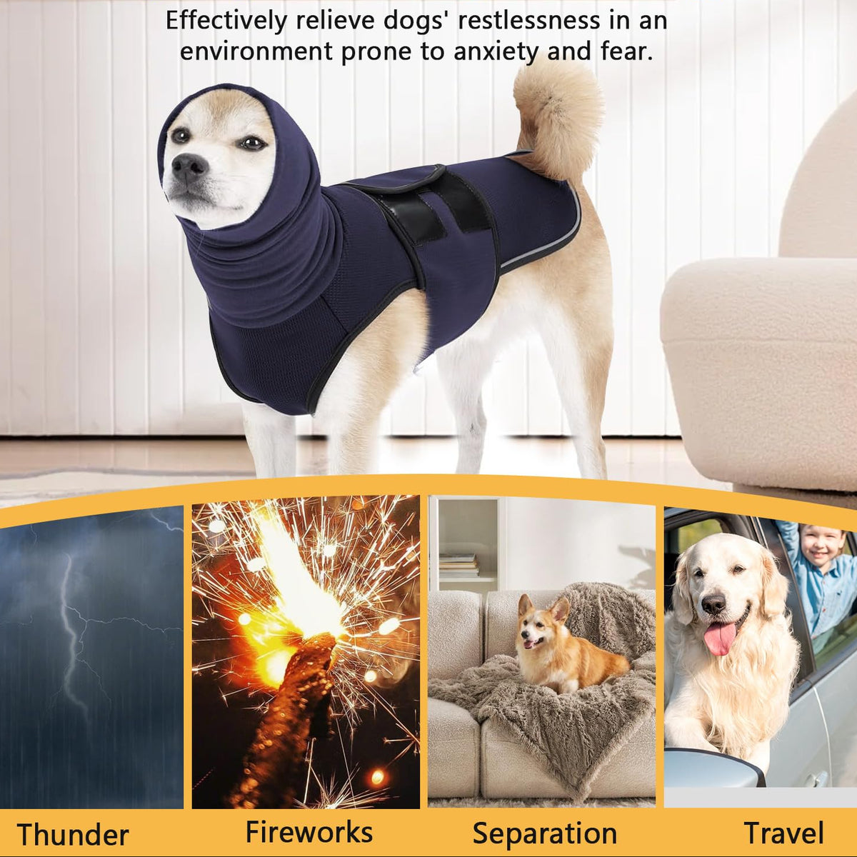 Calming Noise Protection Dog Thunder Vest