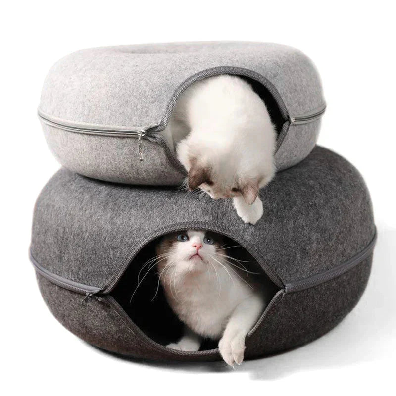 Interactive Tunnel Donut Pet Bed